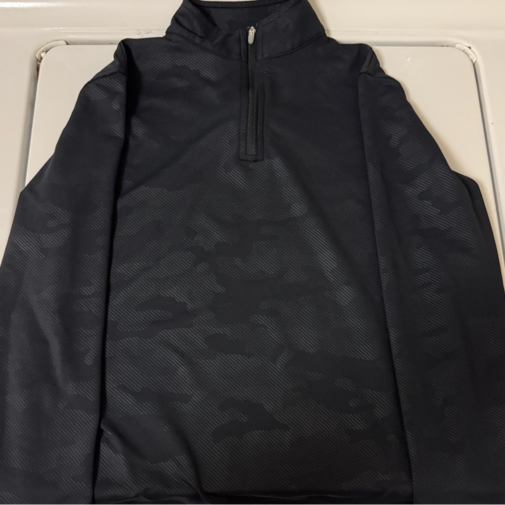 Peter Millar Boys Black Camouflage Quarter-Zip Jacket